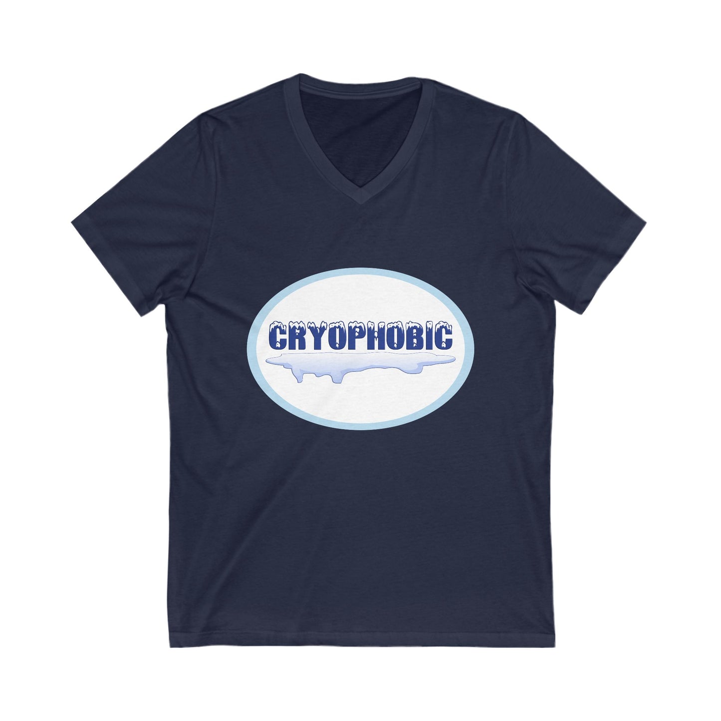 Cryophobic V-Neck Tee - Cool Graphic for Cold Weather Haters