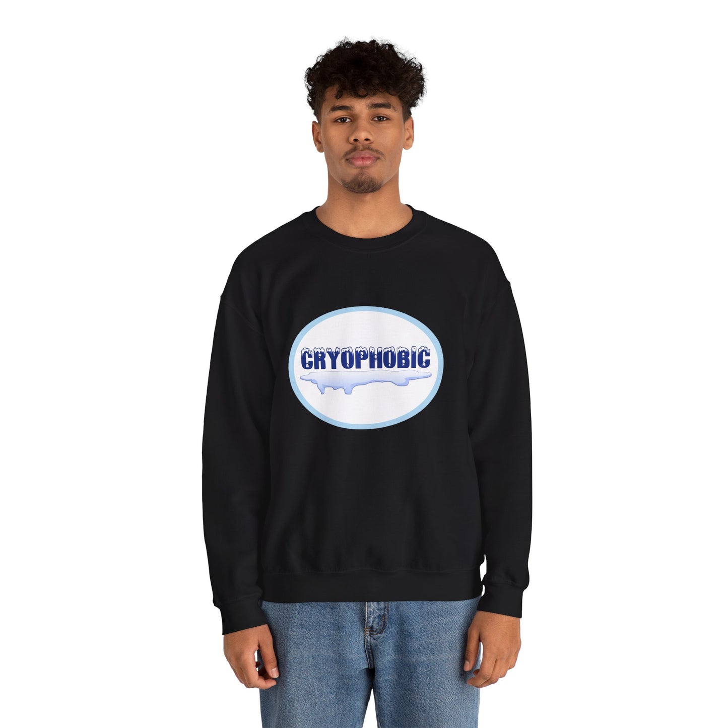 Cryophobic Crewneck Sweatshirt - Cool Graphic for Cold Weather Haters