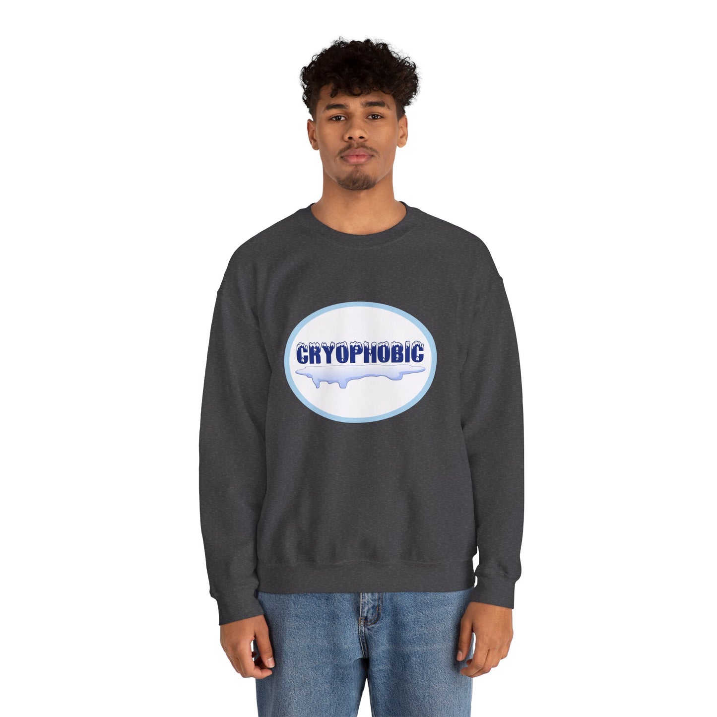 Cryophobic Crewneck Sweatshirt - Cool Graphic for Cold Weather Haters