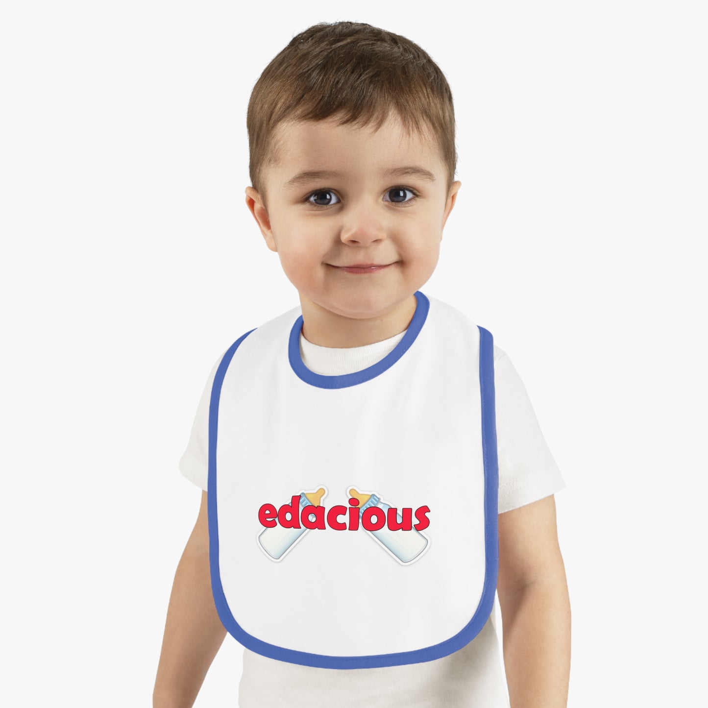 Edacious Baby Bib with Contrast Trim for Feeding Fun