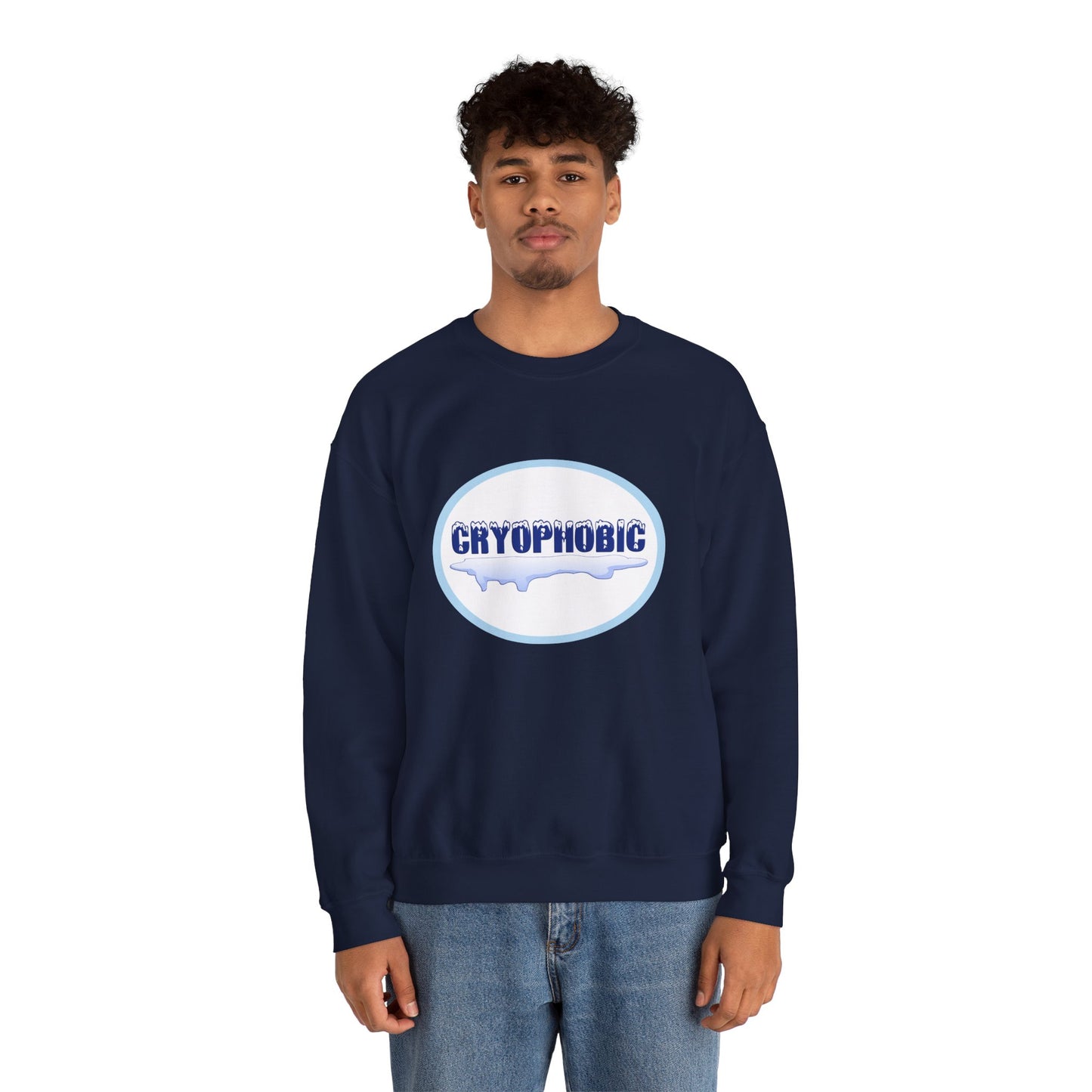 Cryophobic Crewneck Sweatshirt - Cool Graphic for Cold Weather Haters