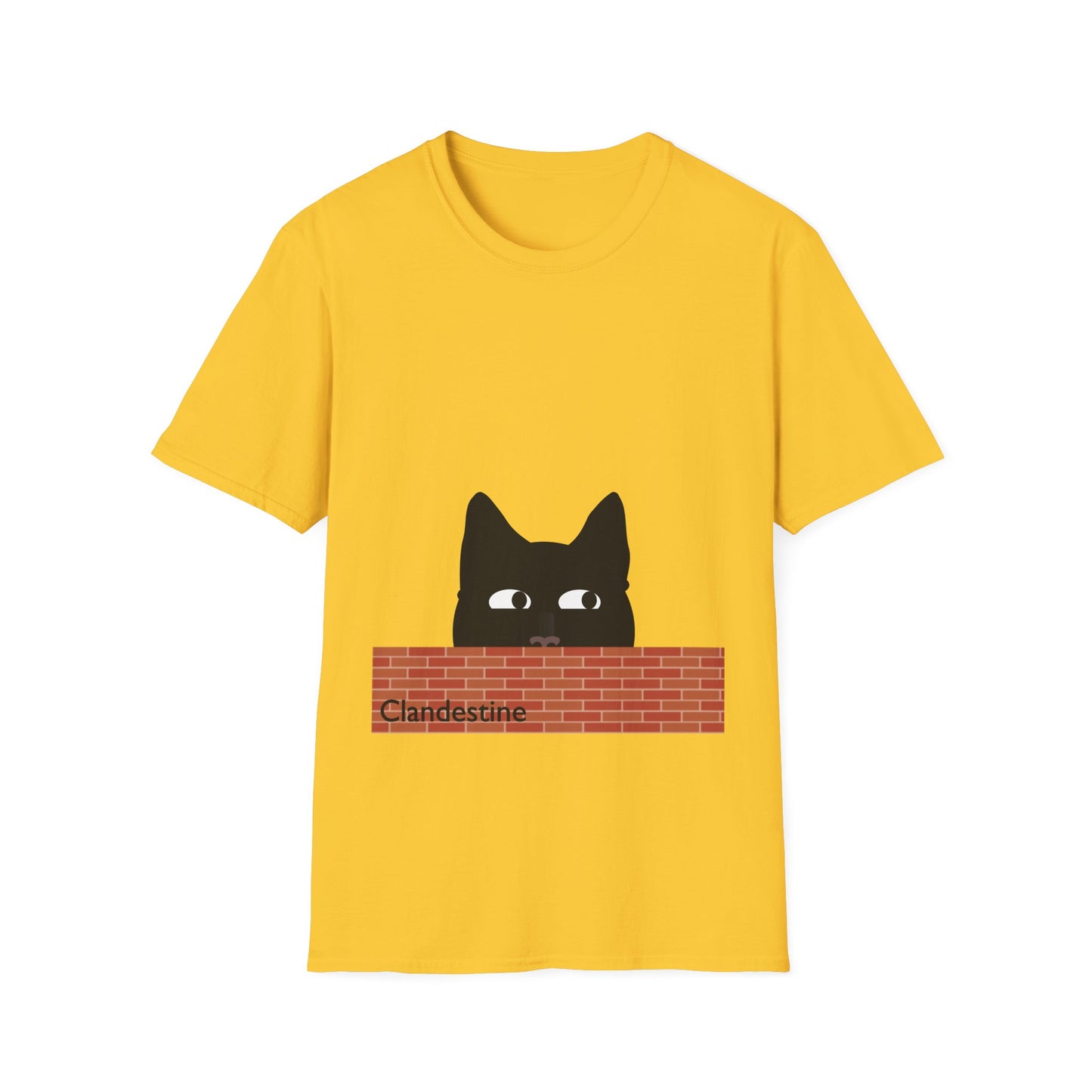 Clandestine Cat Poly Blend Crew Neck T-Shirt