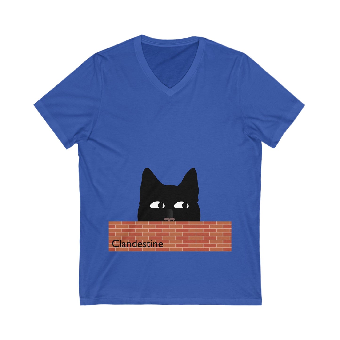 Clandestine Cat V-Neck Tee