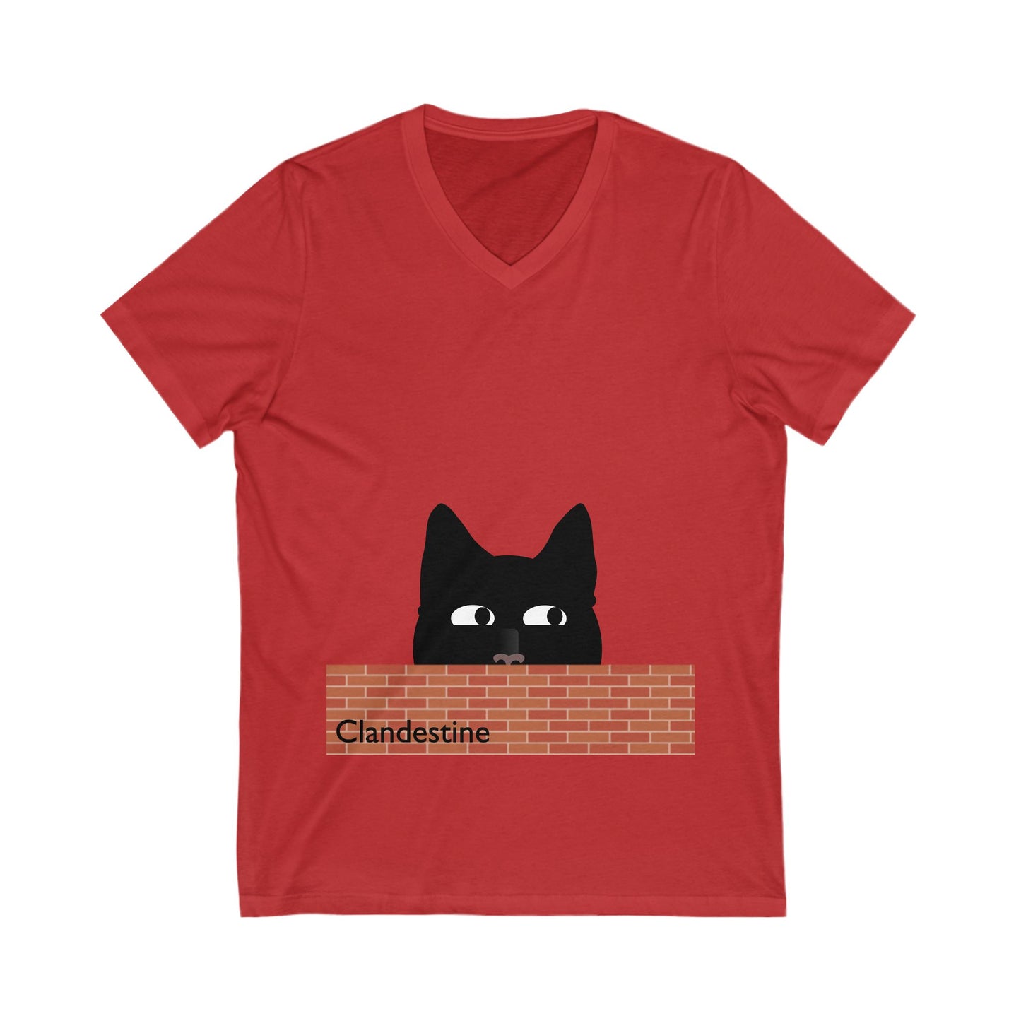 Clandestine Cat V-Neck Tee