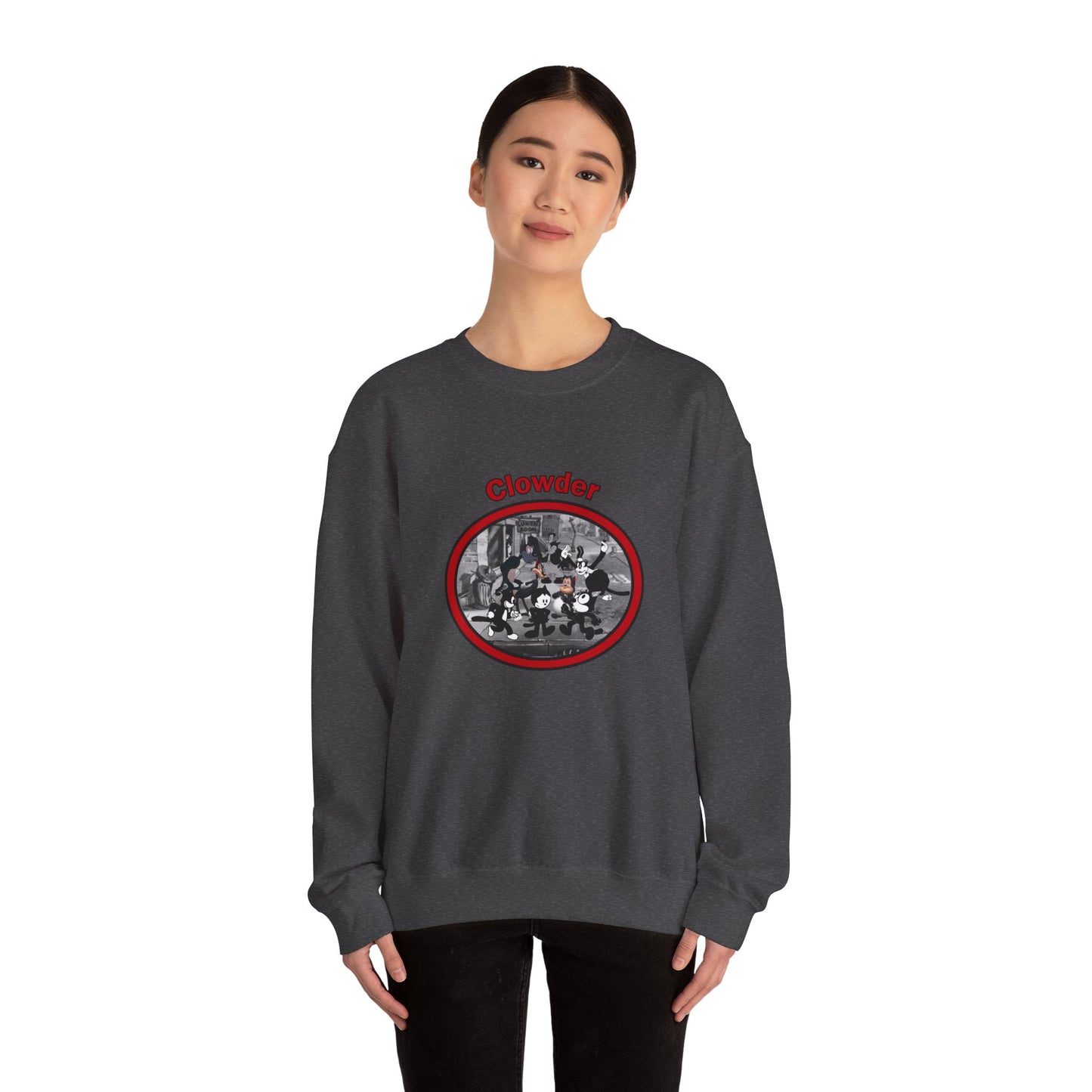 Clowder Crewneck Sweatshirt - Cozy Pullover with vintage design