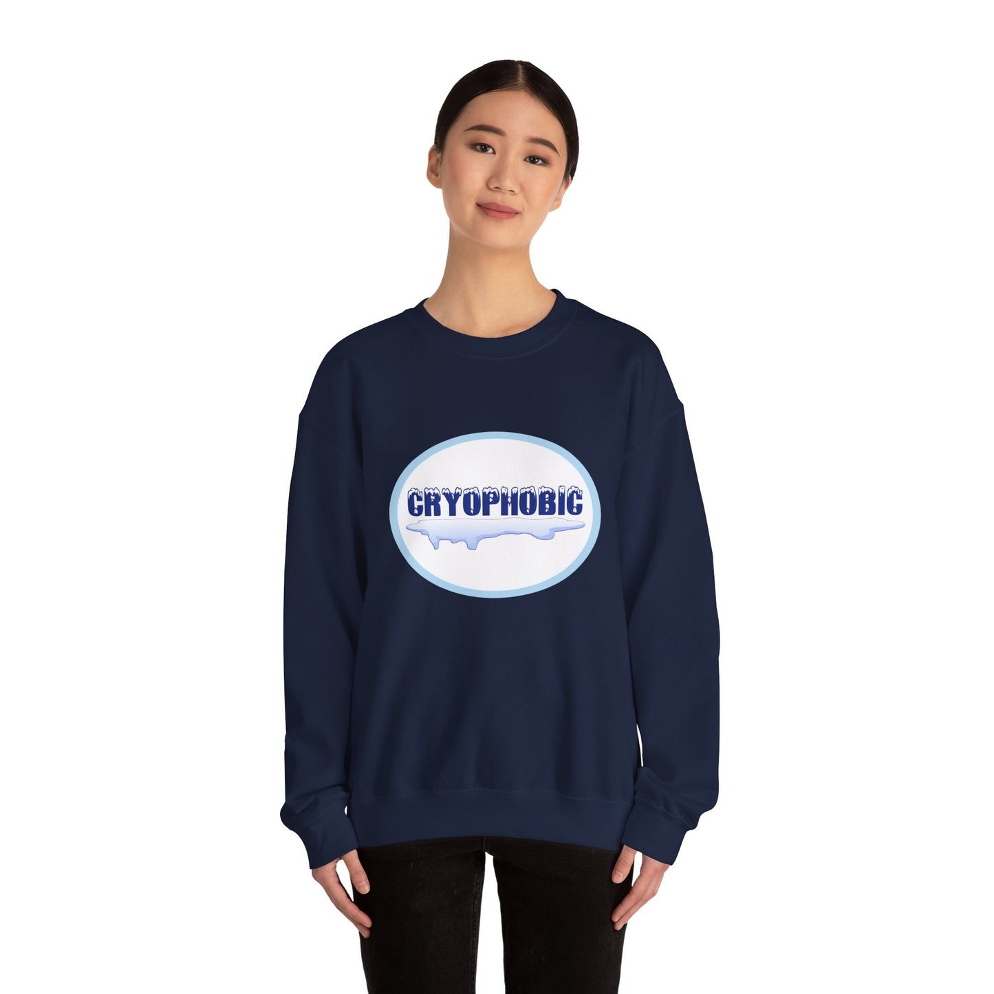 Cryophobic Crewneck Sweatshirt - Cool Graphic for Cold Weather Haters