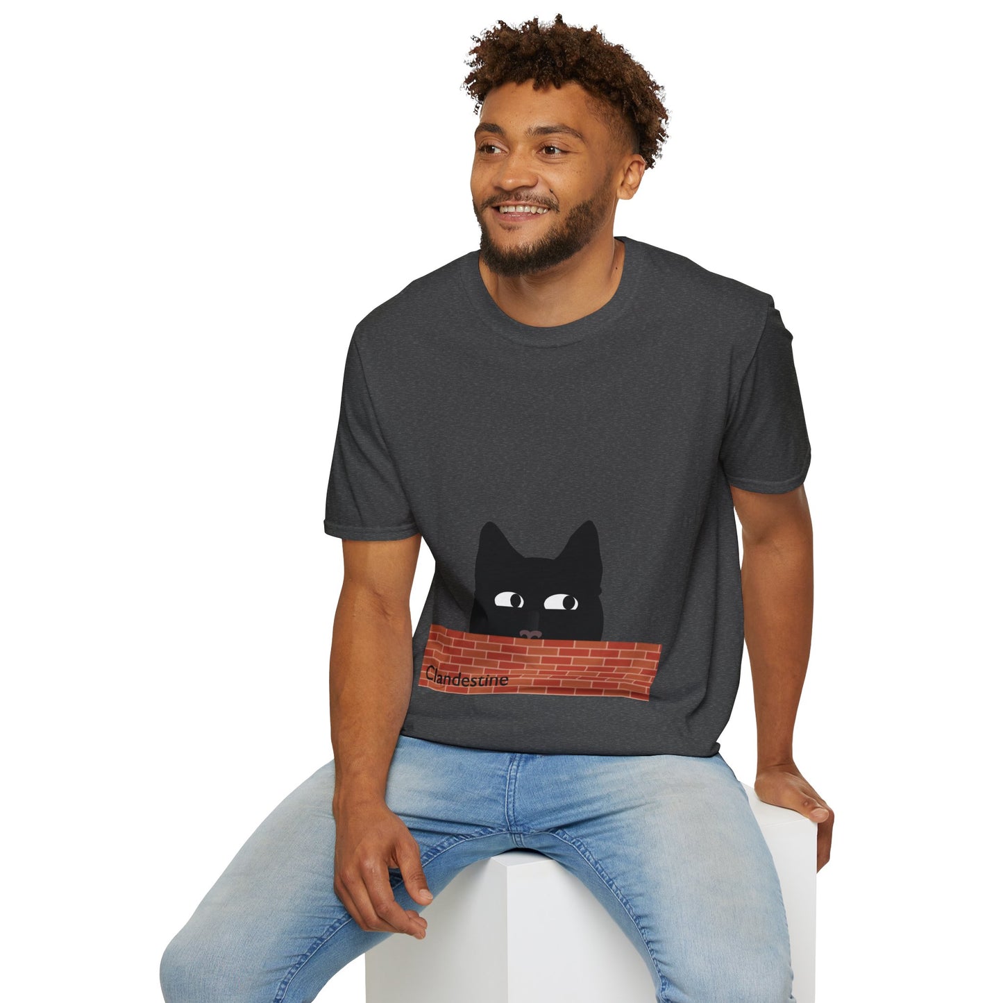 Clandestine Cat Poly Blend Crew Neck T-Shirt