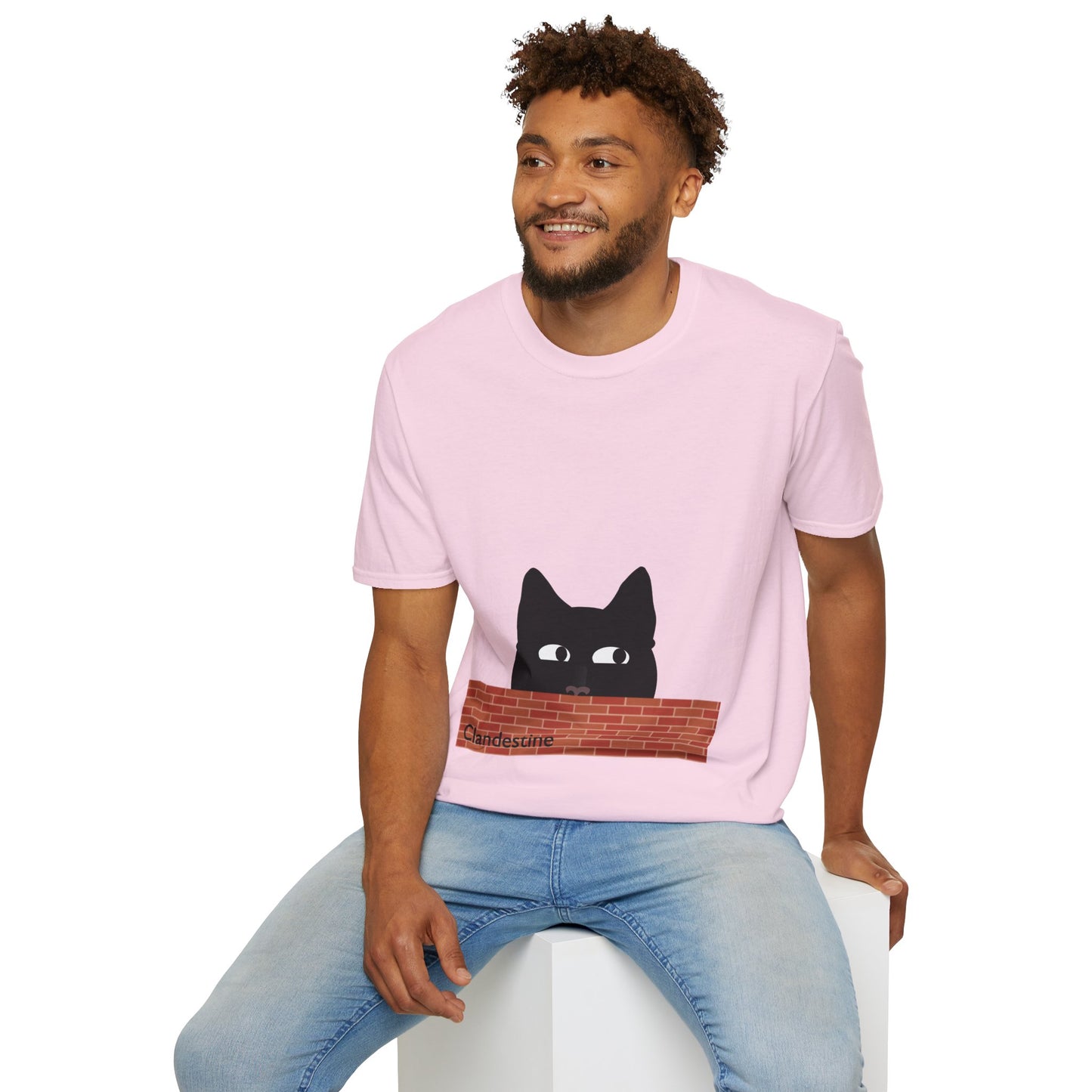 Clandestine Cat Poly Blend Crew Neck T-Shirt