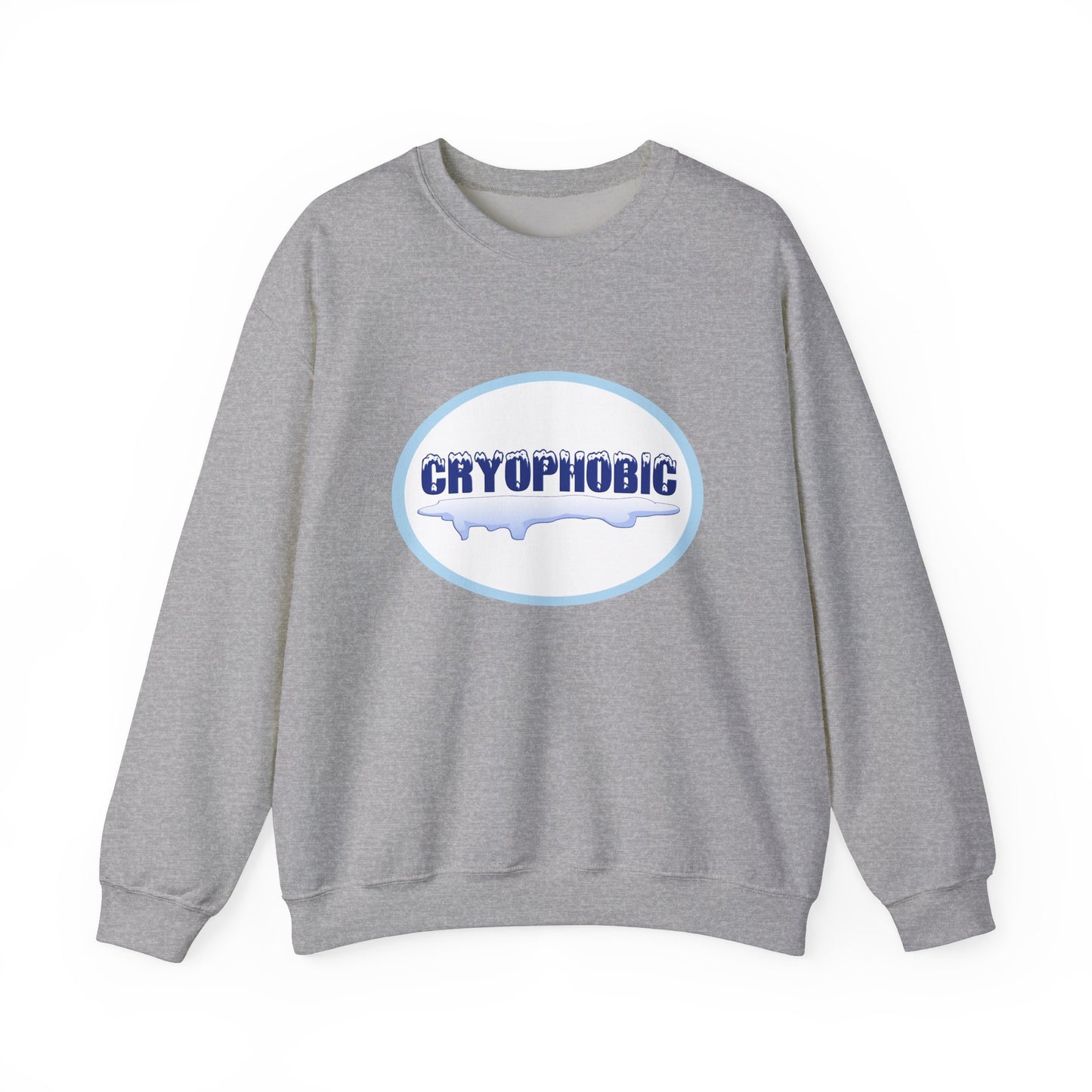 Cryophobic Crewneck Sweatshirt - Cool Graphic for Cold Weather Haters