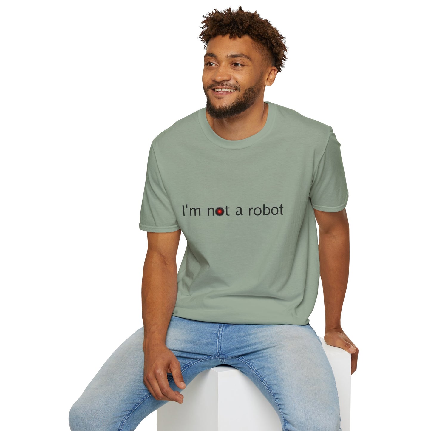 I'm Not a Robot Poly Blend Crew Neck T-Shirt