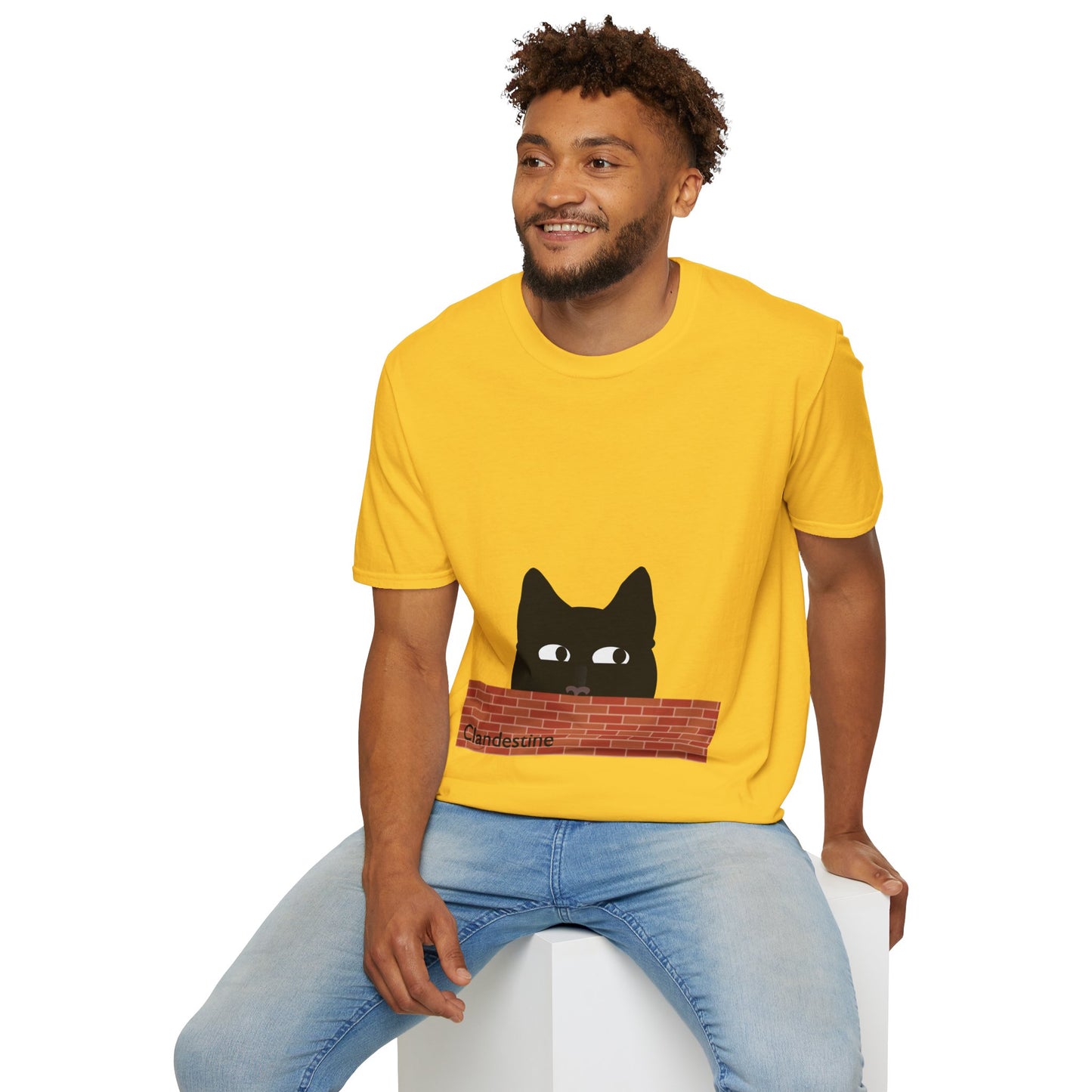 Clandestine Cat Poly Blend Crew Neck T-Shirt