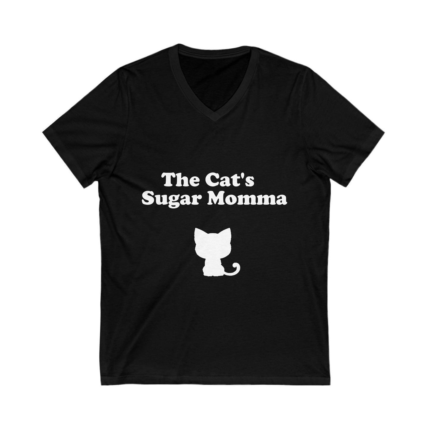 The Cat's Sugar Momma V-Neck Tee - Perfect Gift for Cat Lovers