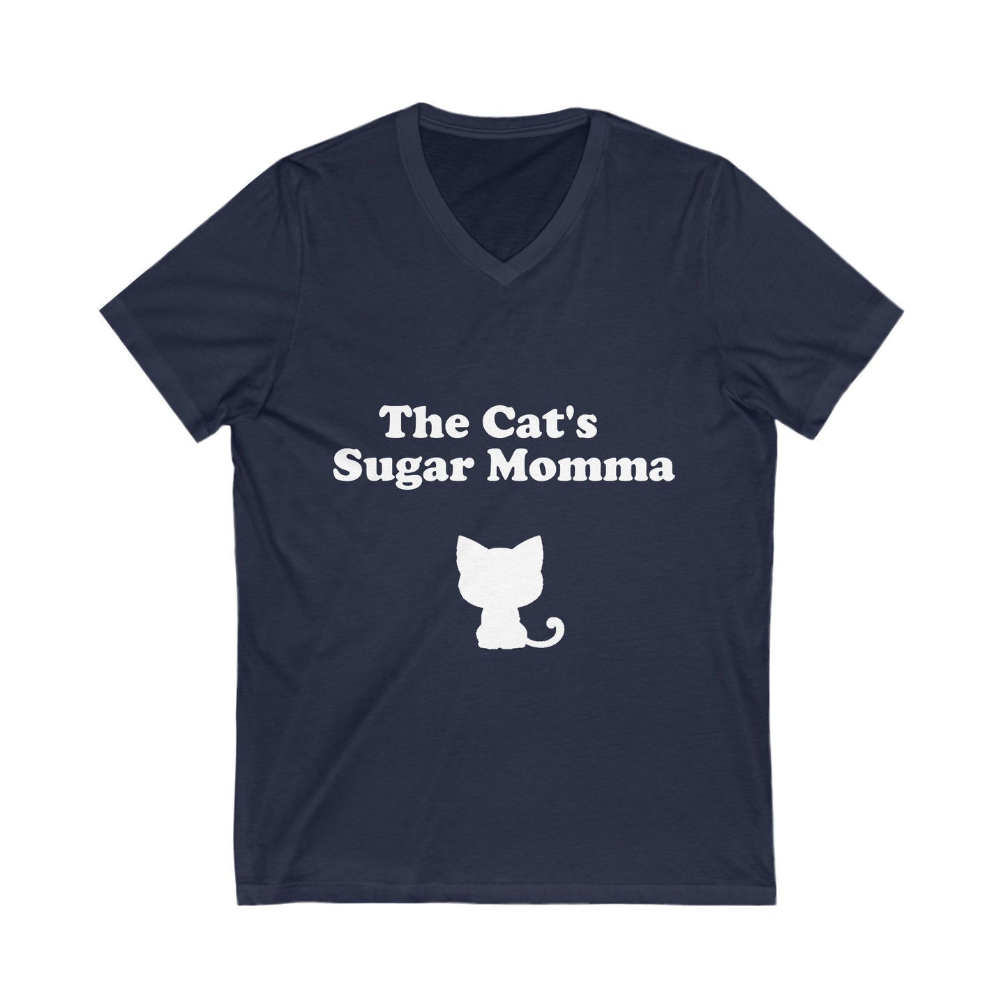 The Cat's Sugar Momma V-Neck Tee - Perfect Gift for Cat Lovers