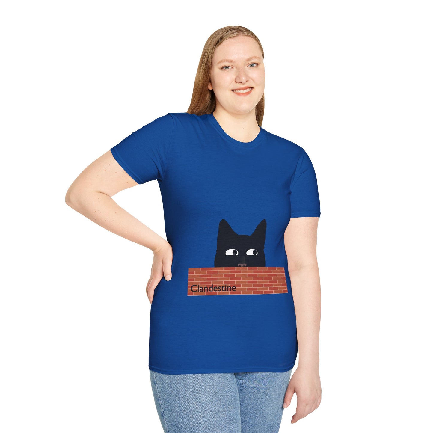 Clandestine Cat Poly Blend Crew Neck T-Shirt
