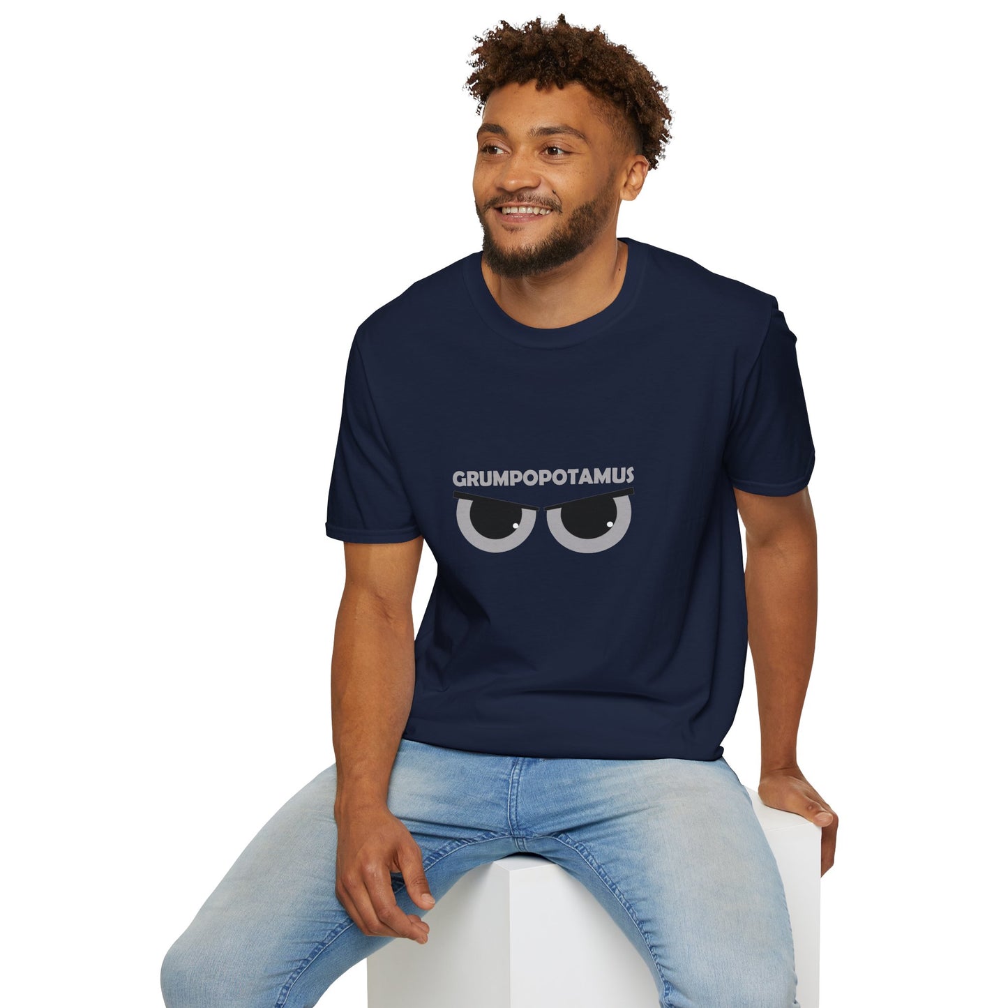 Grumpy Grumpopotamus Poly Blend Crew Neck T-Shirt
