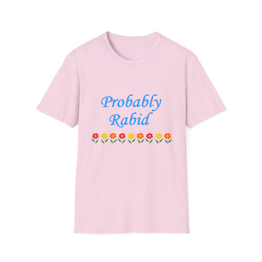 Probably Rabid Floral Poly Blend Crew Neck T Shirt