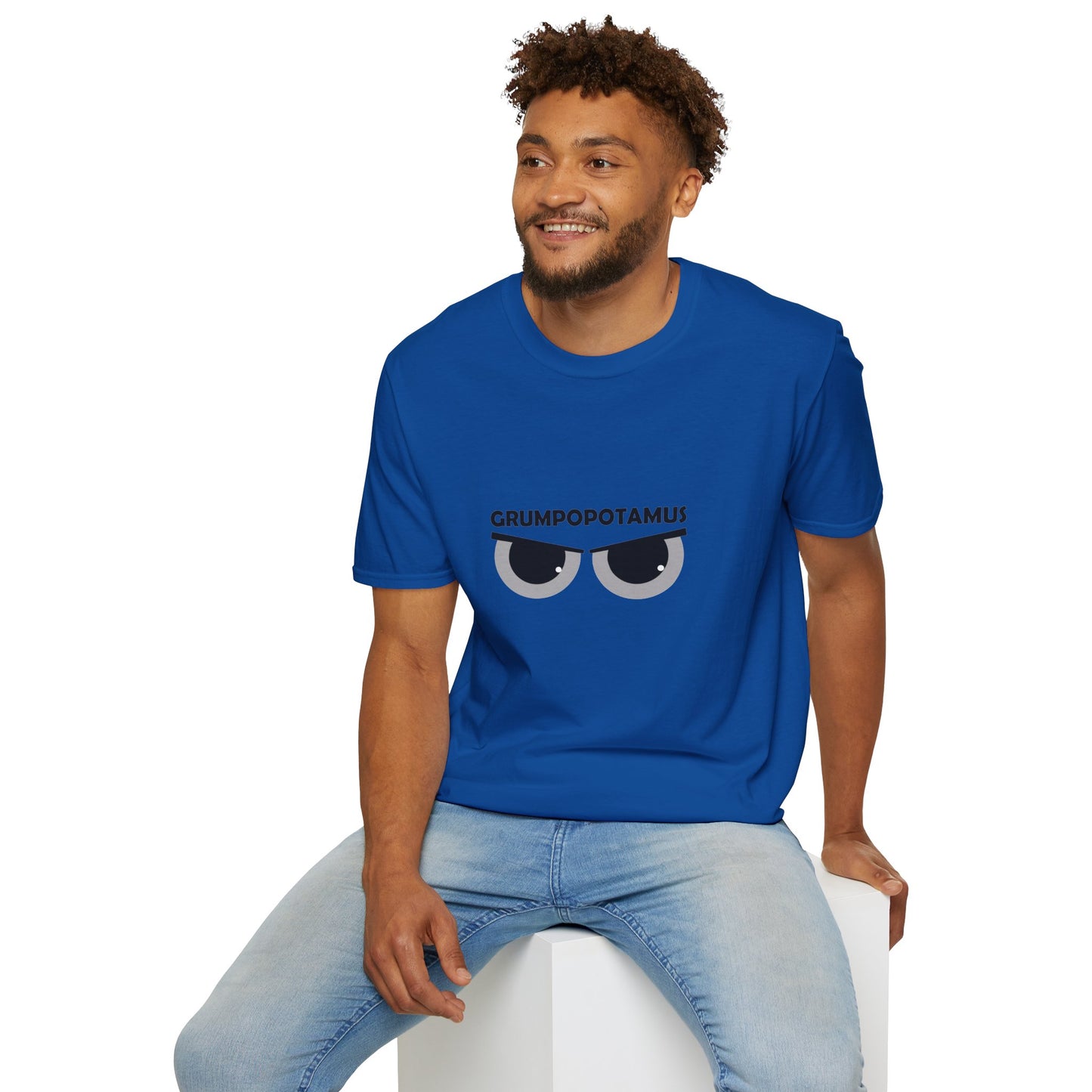 Grumpy Grumpopotamus Poly Blend Crew Neck T-Shirt