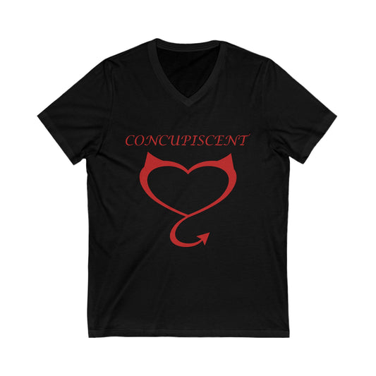 Concupiscent Heart V-Neck Tee - Playful Love Graphic Tee
