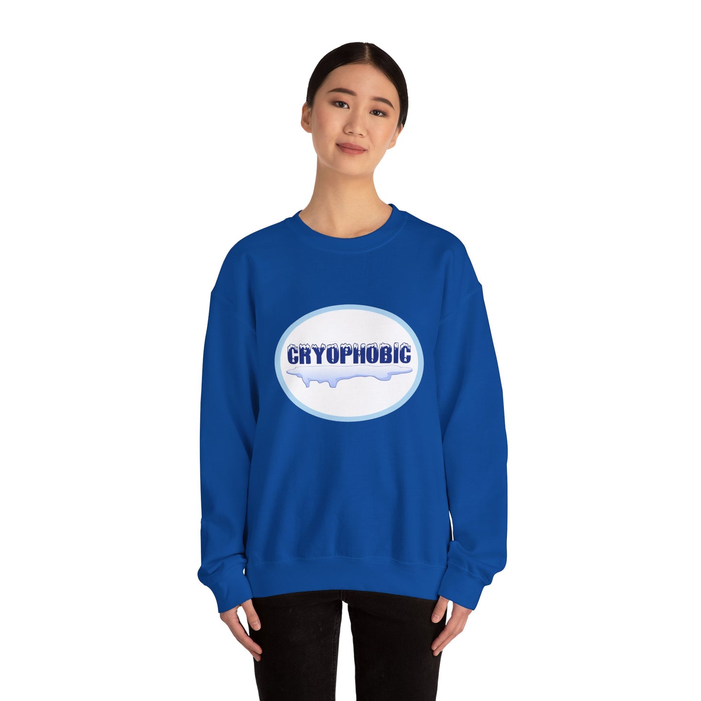 Cryophobic Crewneck Sweatshirt - Cool Graphic for Cold Weather Haters