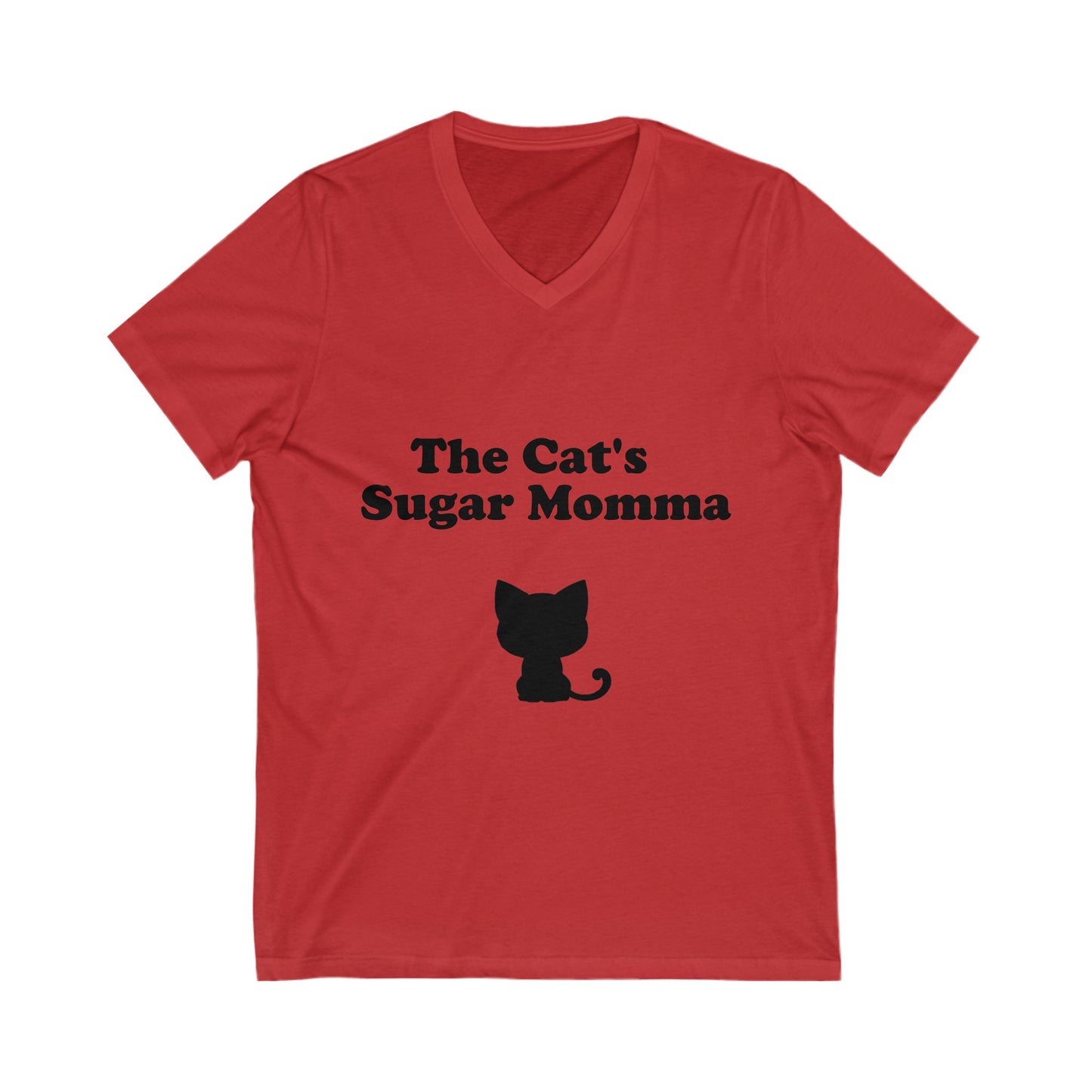 The Cat's Sugar Momma V-Neck Tee - Perfect Gift for Cat Lovers