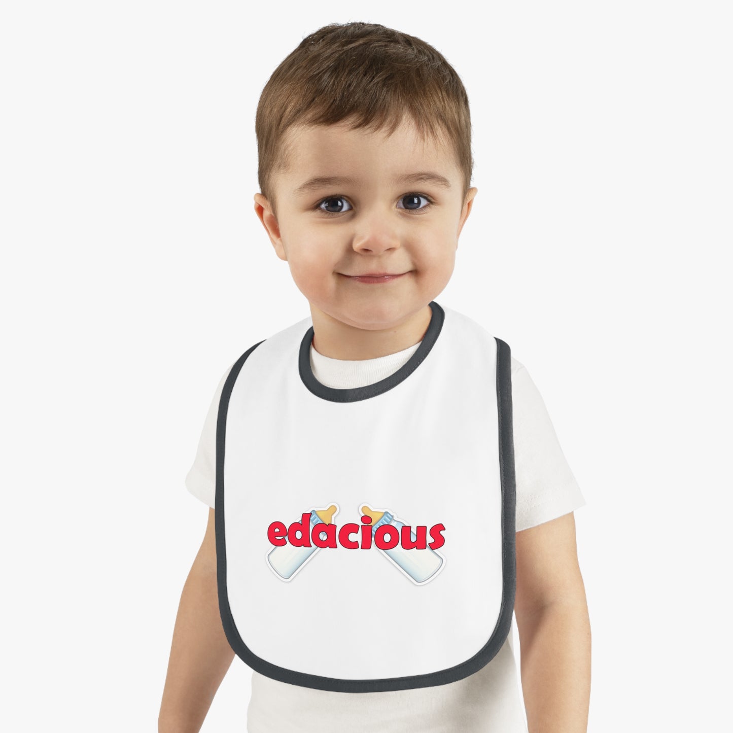 Edacious Baby Bib with Contrast Trim for Feeding Fun