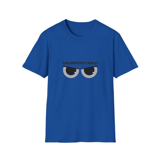 Grumpy Grumpopotamus Poly Blend Crew Neck T-Shirt