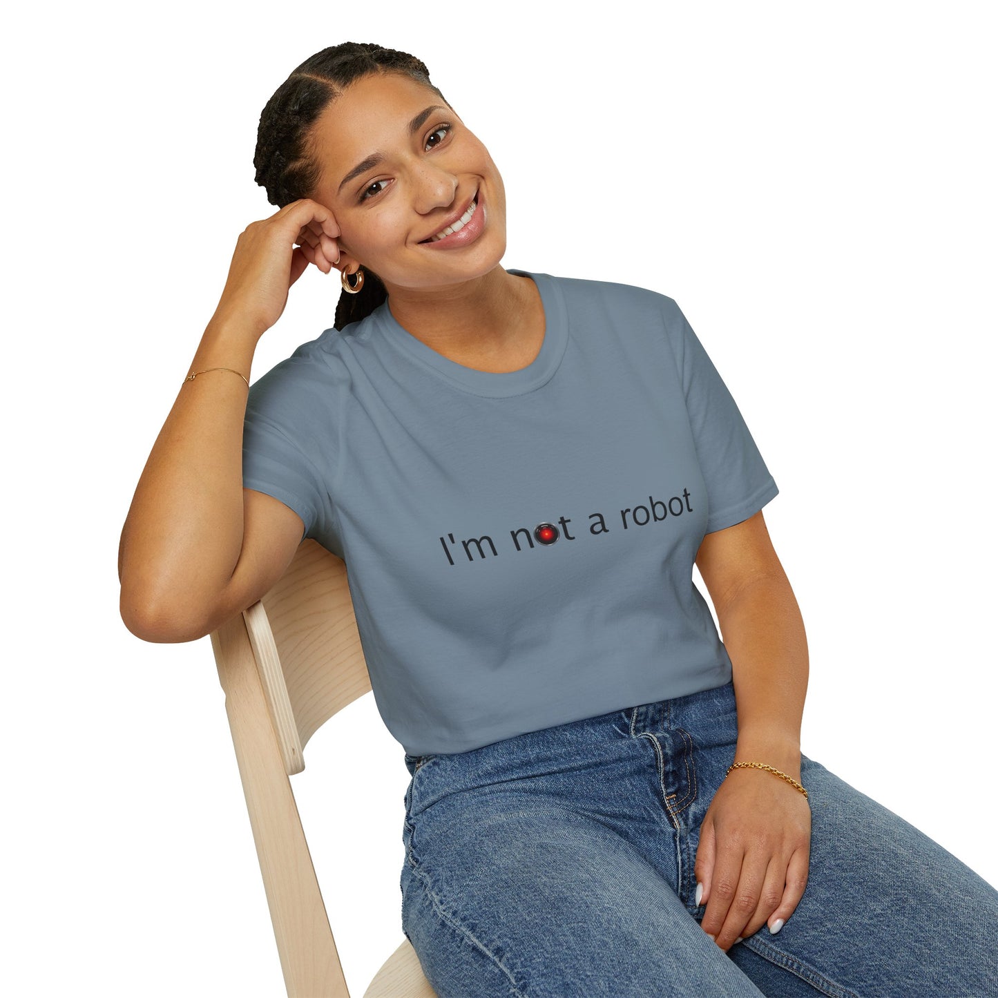 I'm Not a Robot Poly Blend Crew Neck T-Shirt