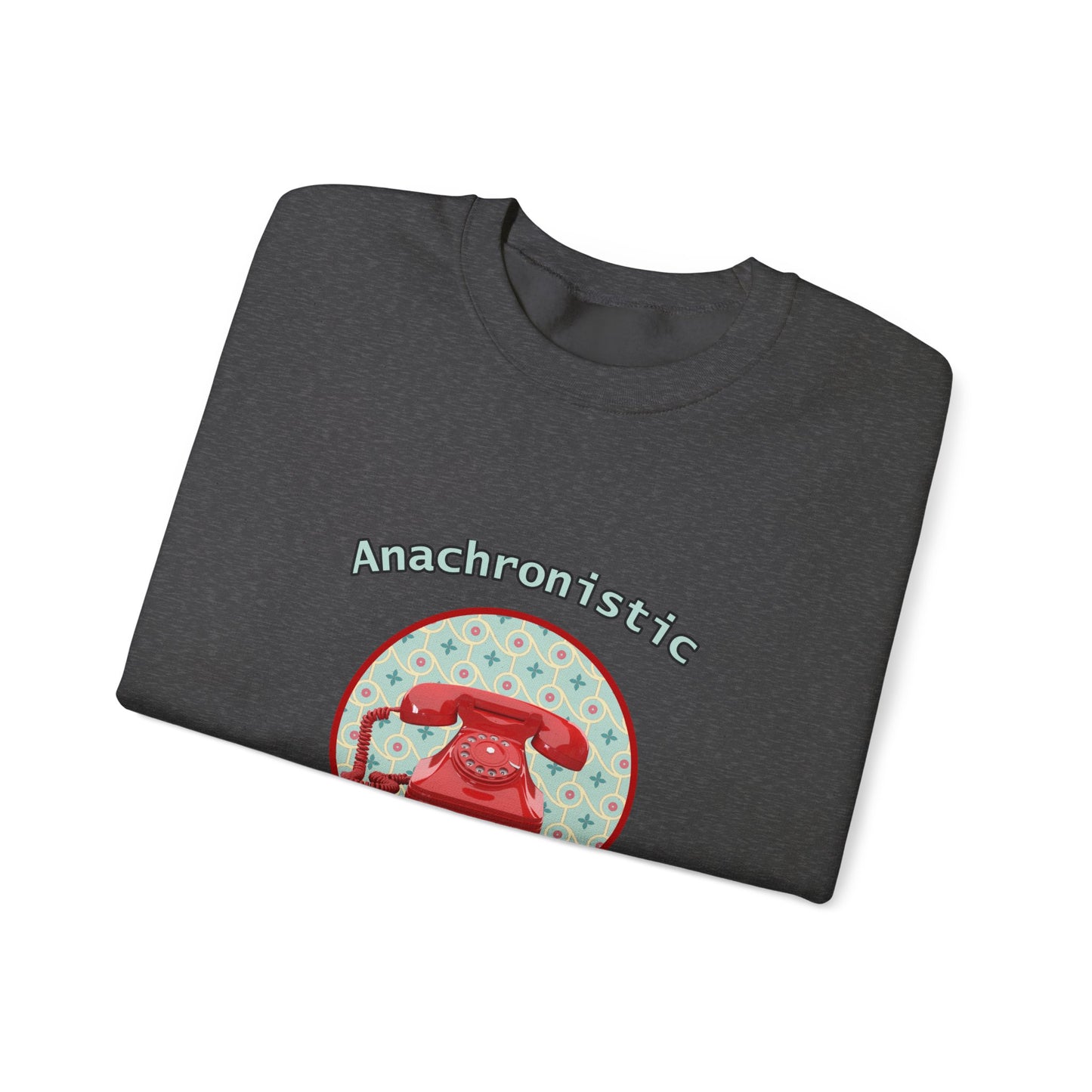 Anachronistic Retro Phone Graphic Crewneck Sweatshirt