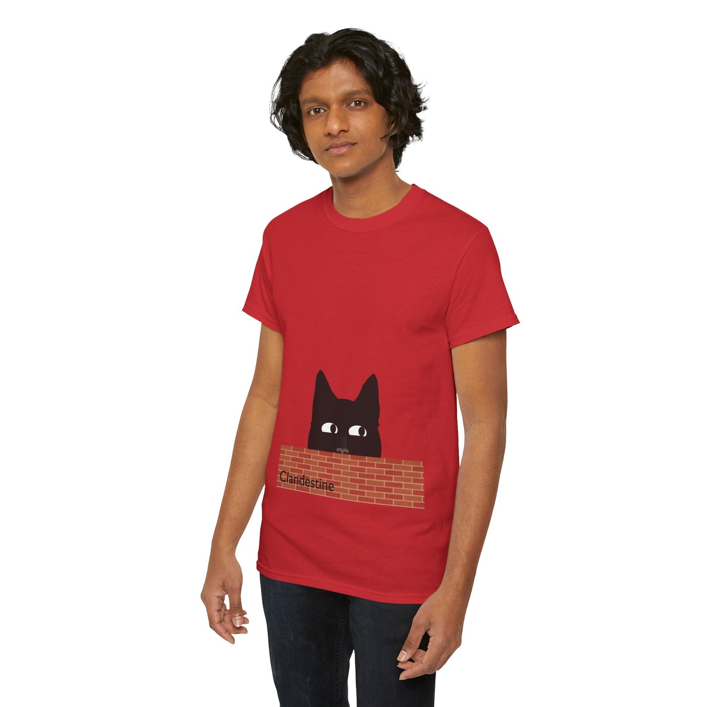 Clandestine Ca t Heavy Cotton Crew Neck Tee