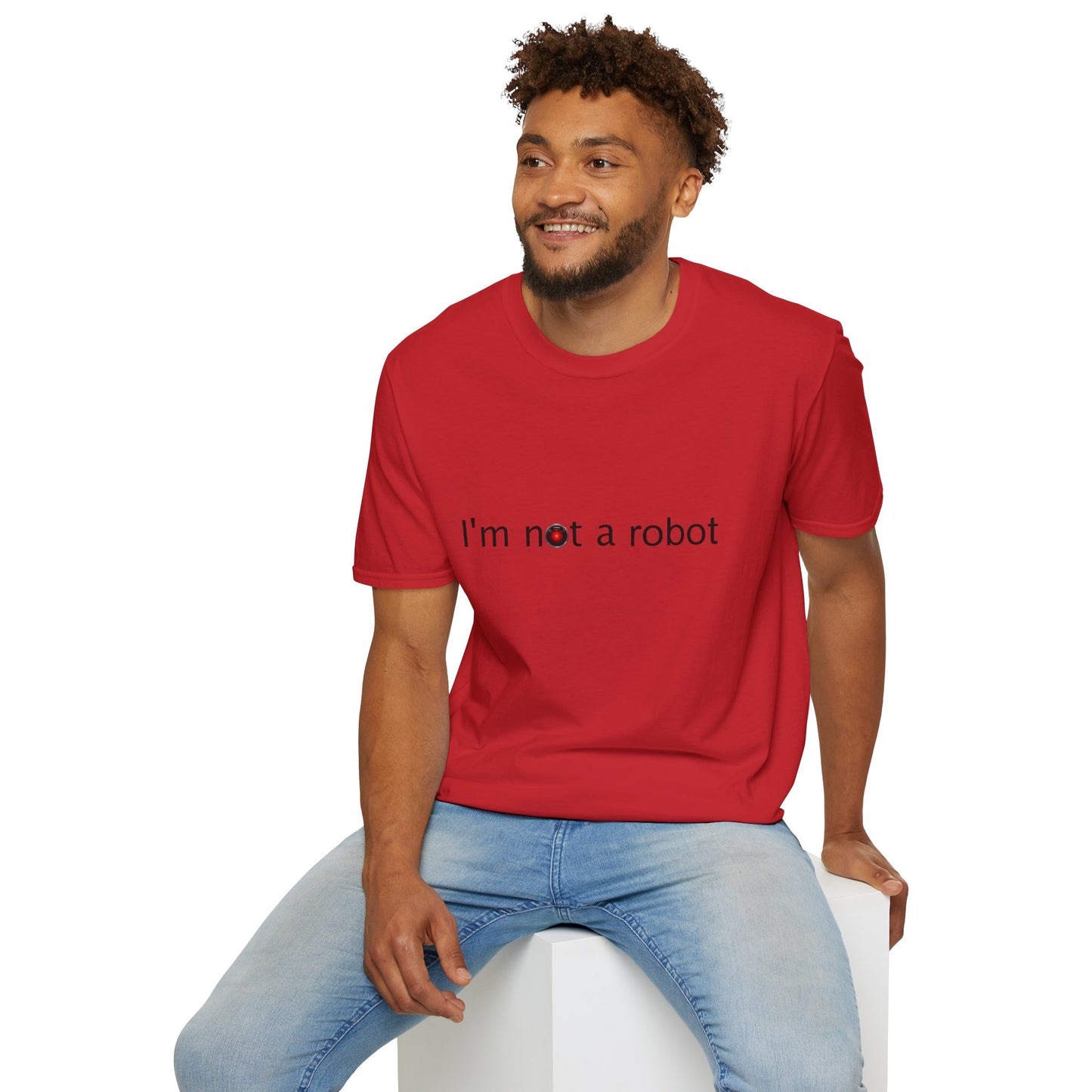 I'm Not a Robot Poly Blend Crew Neck T-Shirt