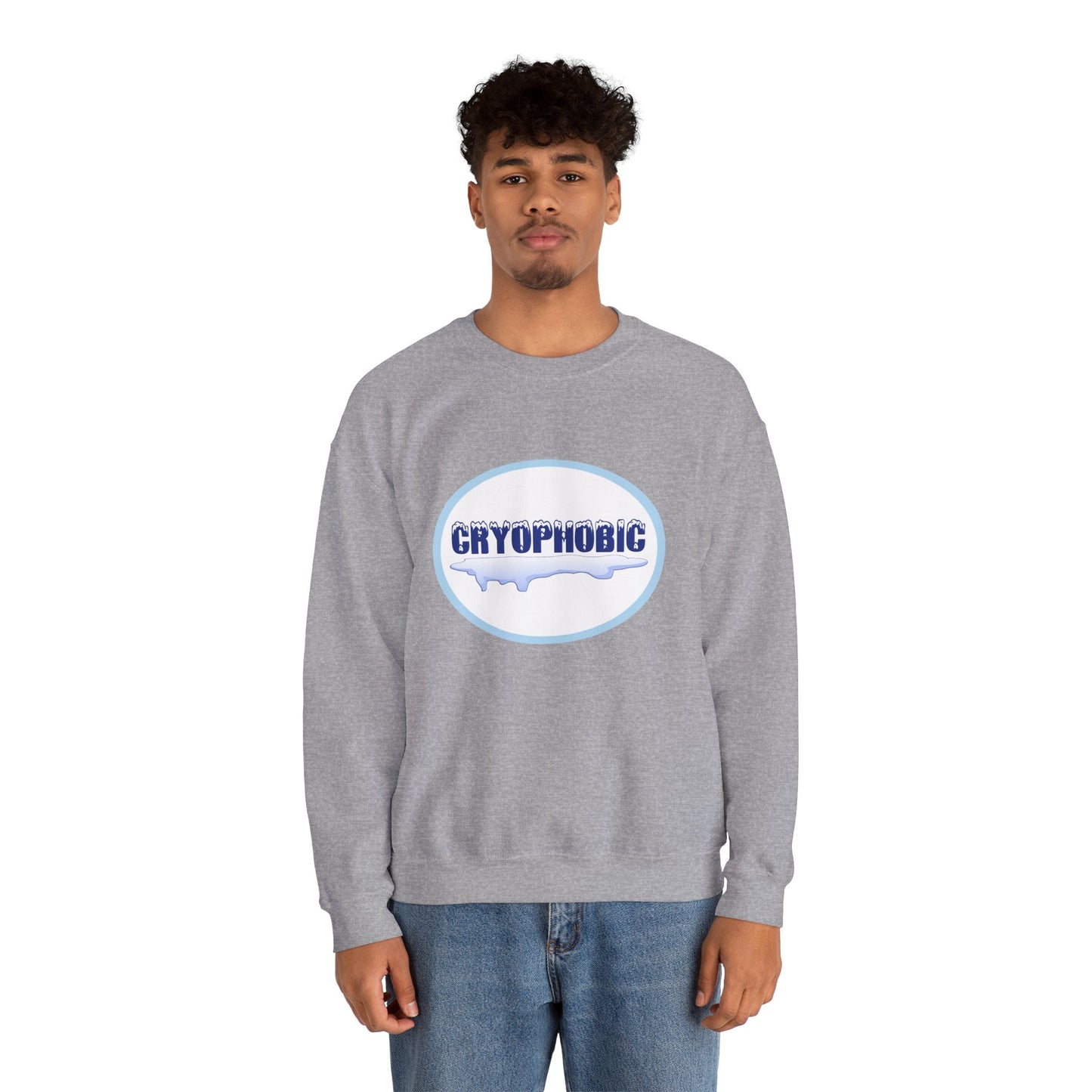 Cryophobic Crewneck Sweatshirt - Cool Graphic for Cold Weather Haters