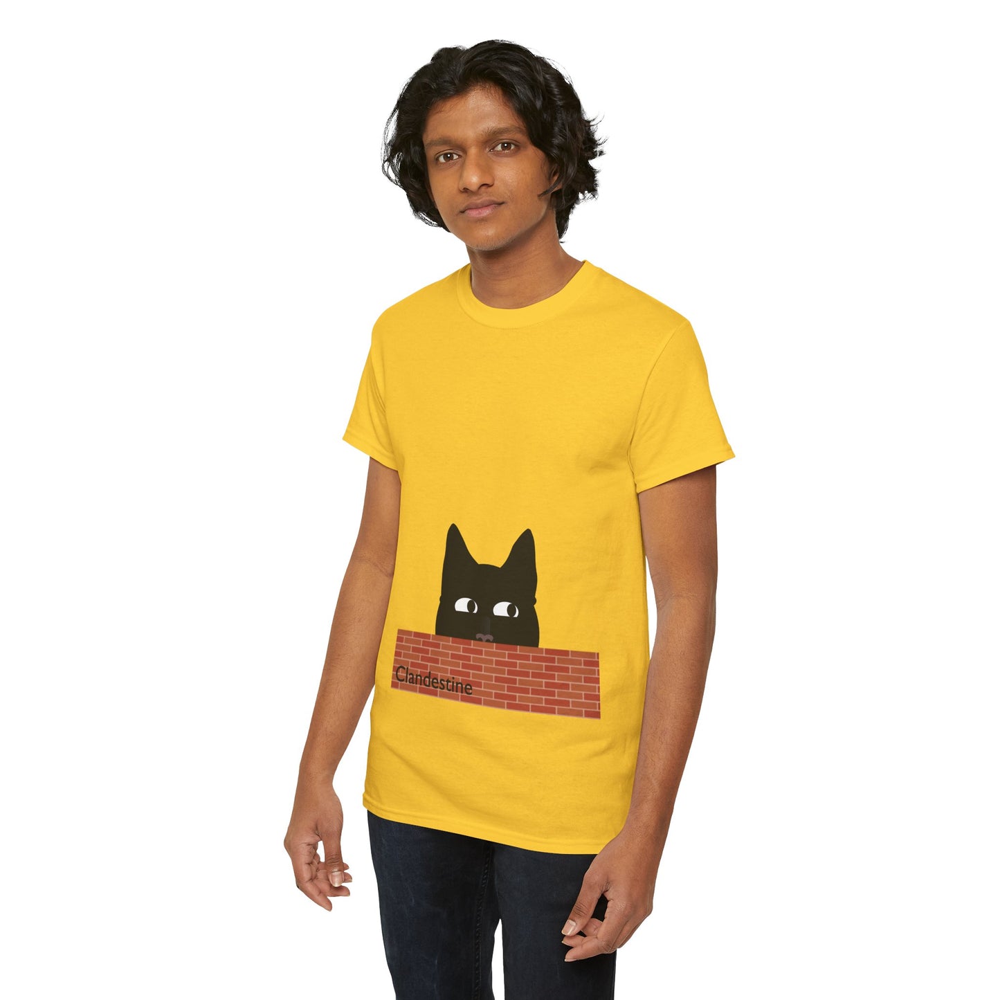 Clandestine Ca t Heavy Cotton Crew Neck Tee