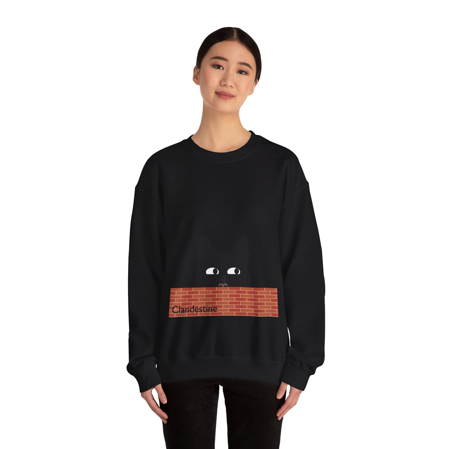 Clandestine Cat Crewneck Sweatshirt