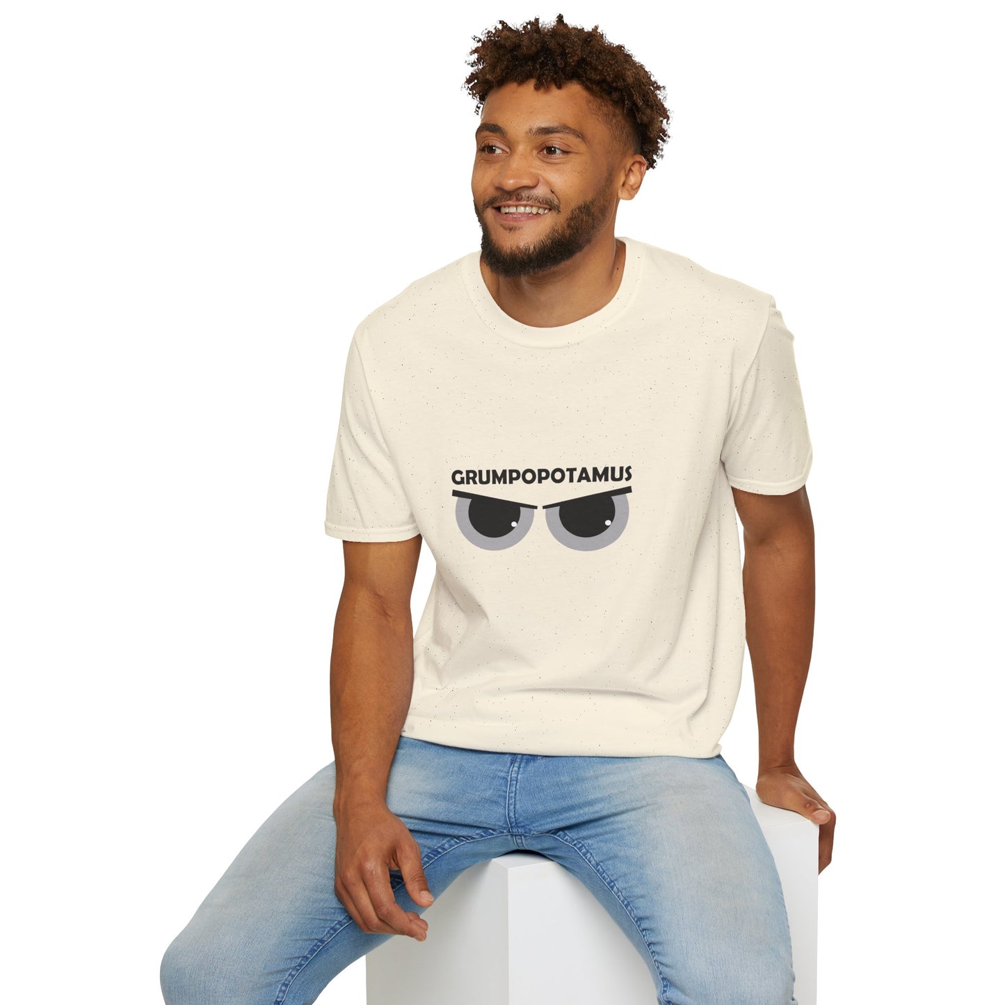 Grumpy Grumpopotamus Poly Blend Crew Neck T-Shirt