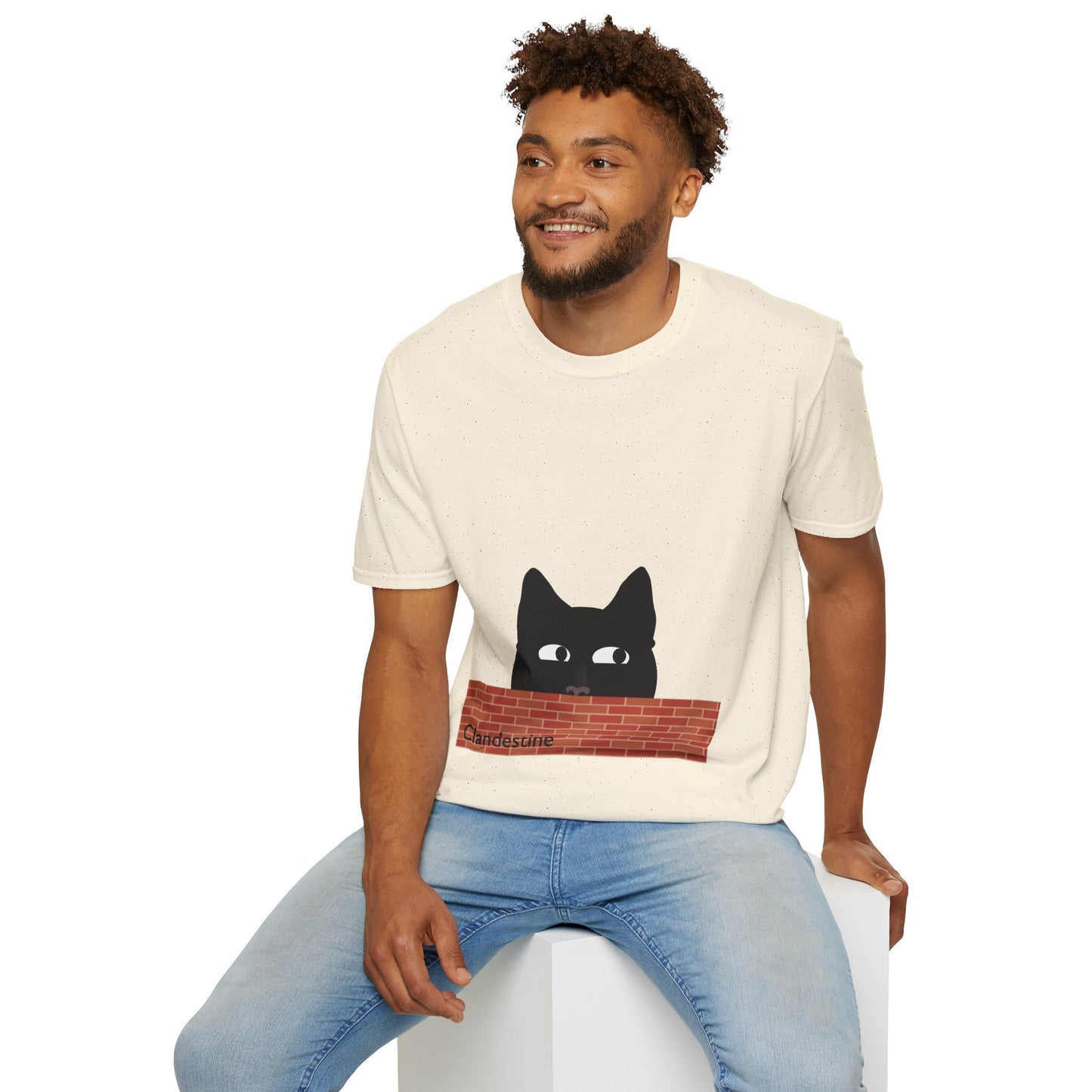 Clandestine Cat Poly Blend Crew Neck T-Shirt