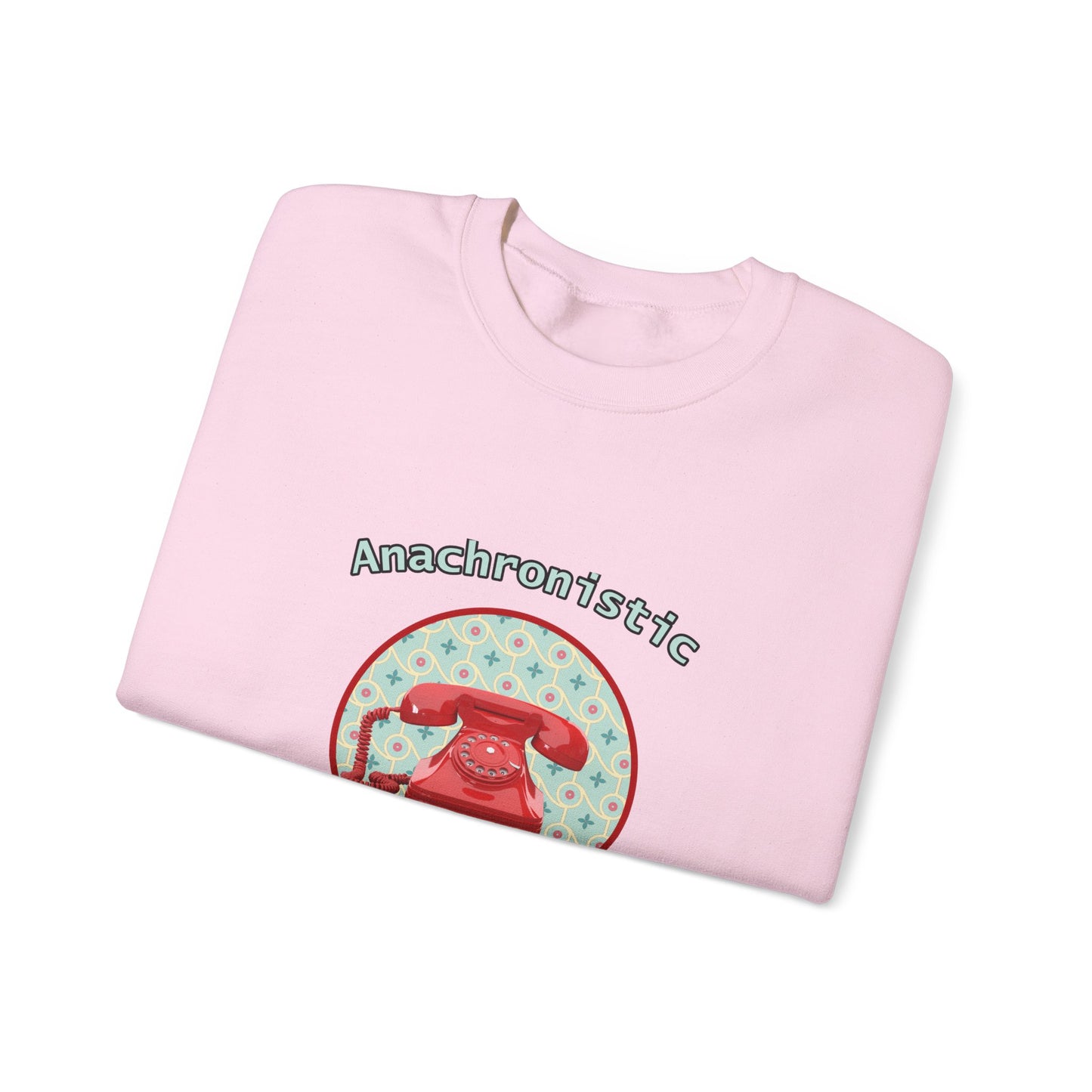 Anachronistic Retro Phone Graphic Crewneck Sweatshirt