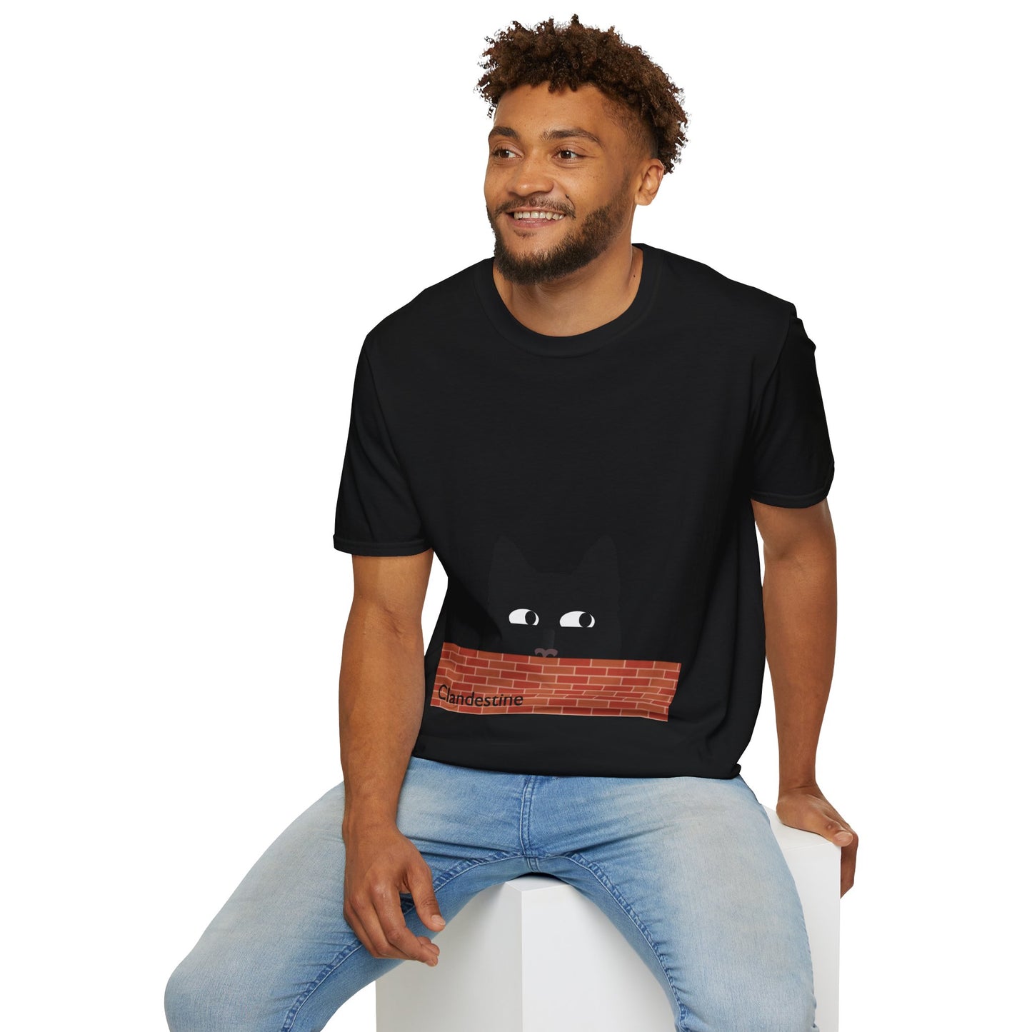 Clandestine Cat Poly Blend Crew Neck T-Shirt