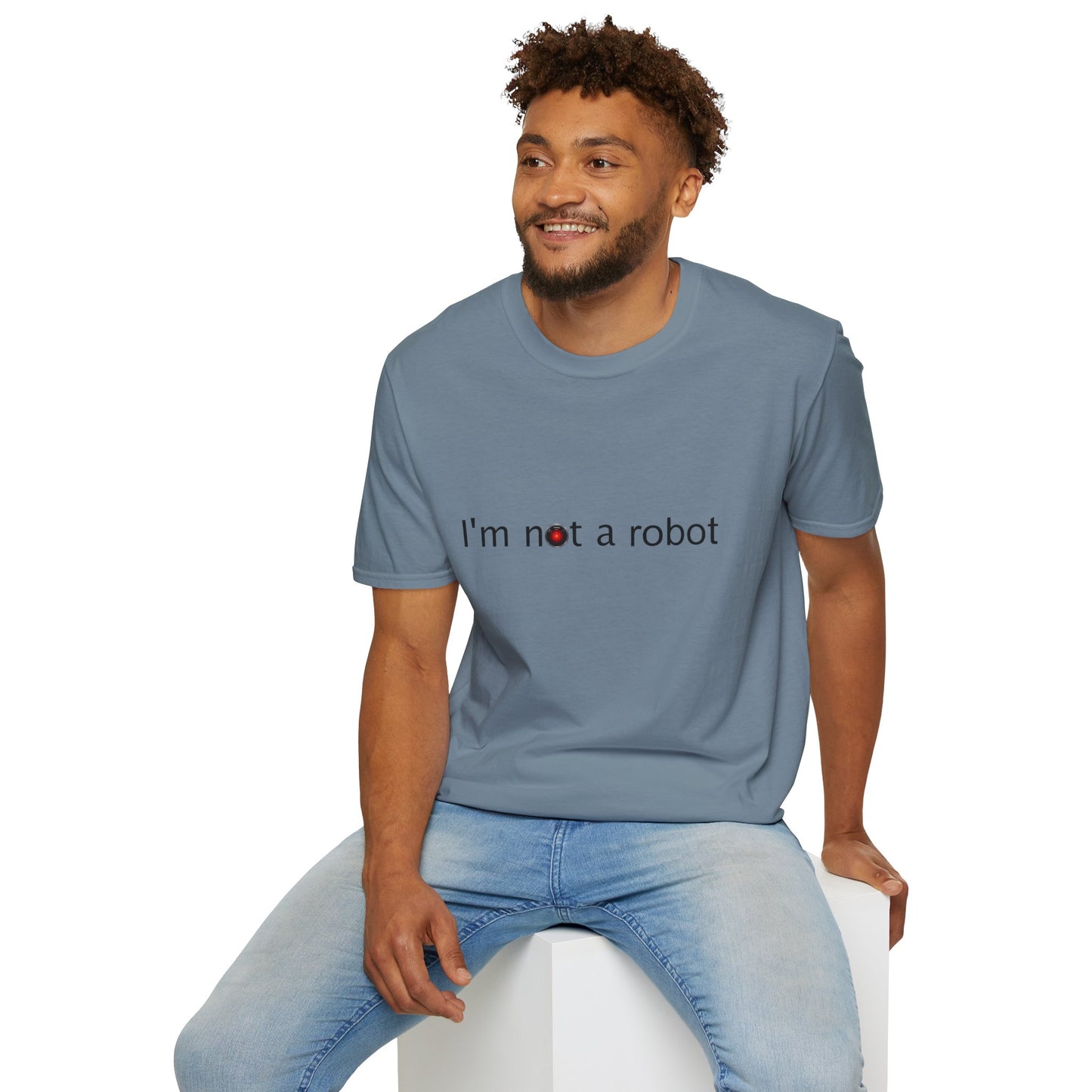 I'm Not a Robot Poly Blend Crew Neck T-Shirt