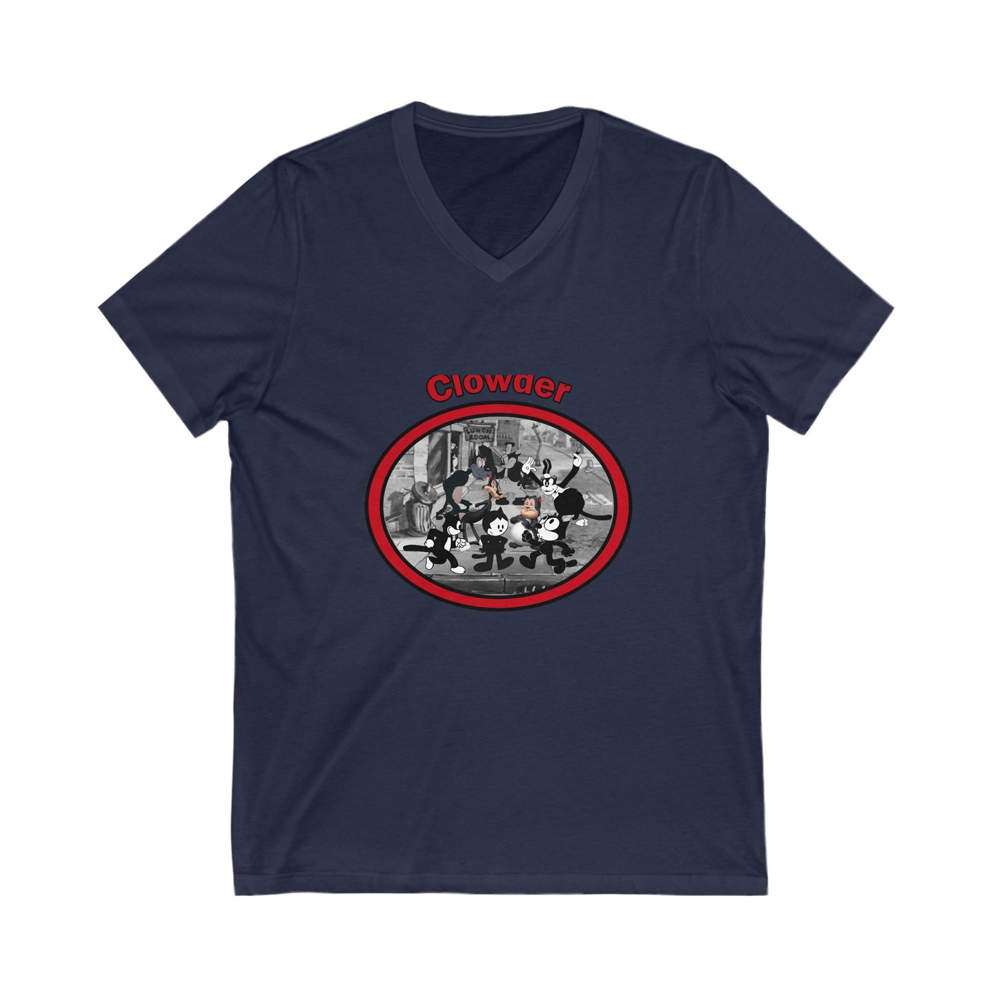 Clowder V-Neck T-Shirt - Fun Ca